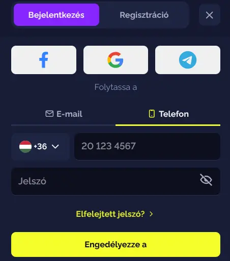 Vox Casino bejelentkezési oldal